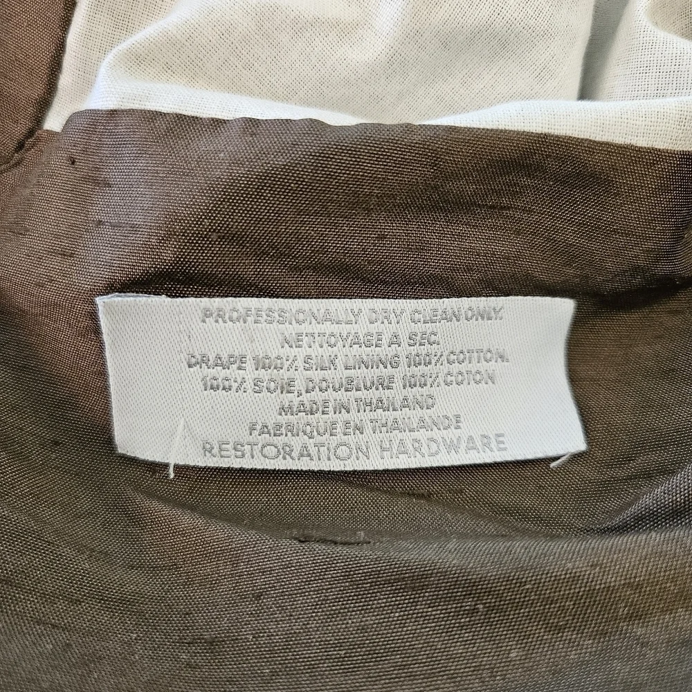 RESTORATION HARDWARE Silk Lined drapey Panels Curtains Brown-3 Panels 48